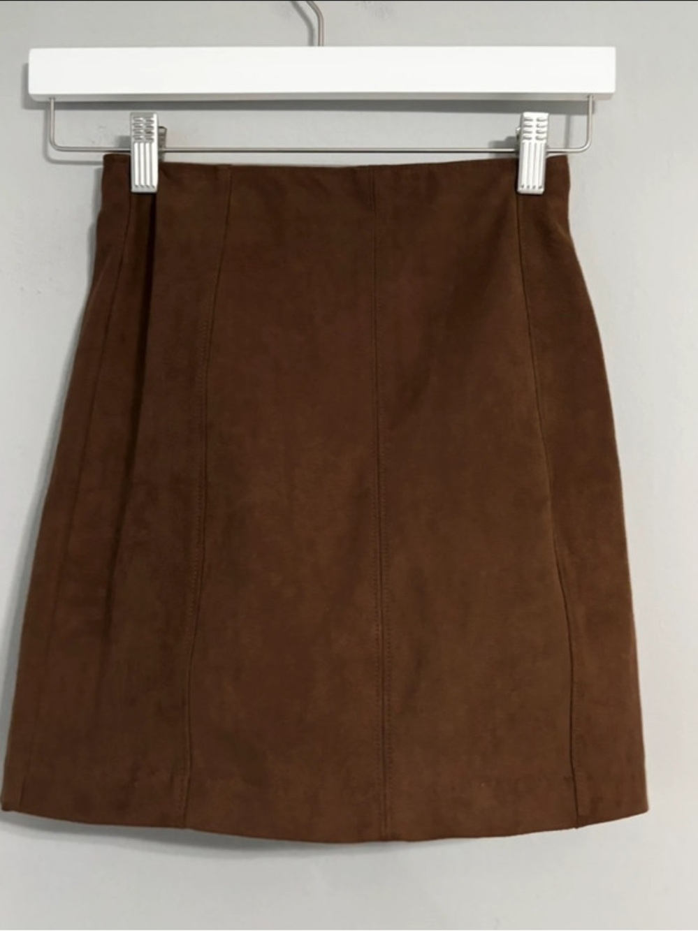 Abercrombie & Fitch Vegan Suede Mini Brown Skirt